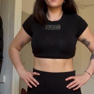 Guess Women's Black baby tee